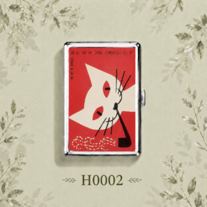 H0002-2 Vintage Smoking Cat Cigarette Case