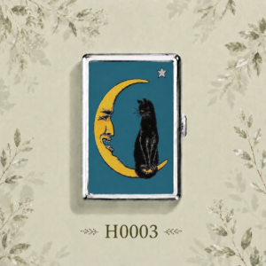H0003-2 Black Cat and Men in the Moon Cigarette Case